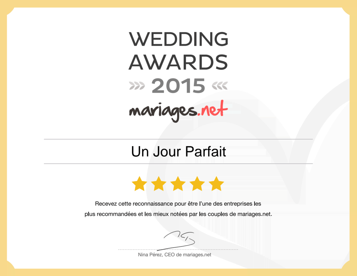 Recommandé sur mariages.net en 2015