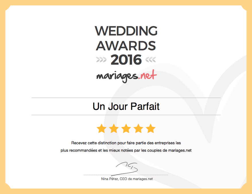 Recommandé sur mariages.net en 2016